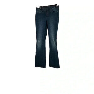 Rock & Republic Kasandra Bootcut Jeans Sz 8M Dark Wash Blue Distressed Studded